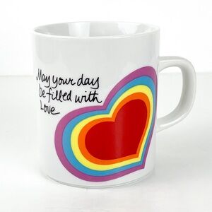 80s Avon Love Mug vintage ceramic rainbow heart coffee mug from Easter 1983